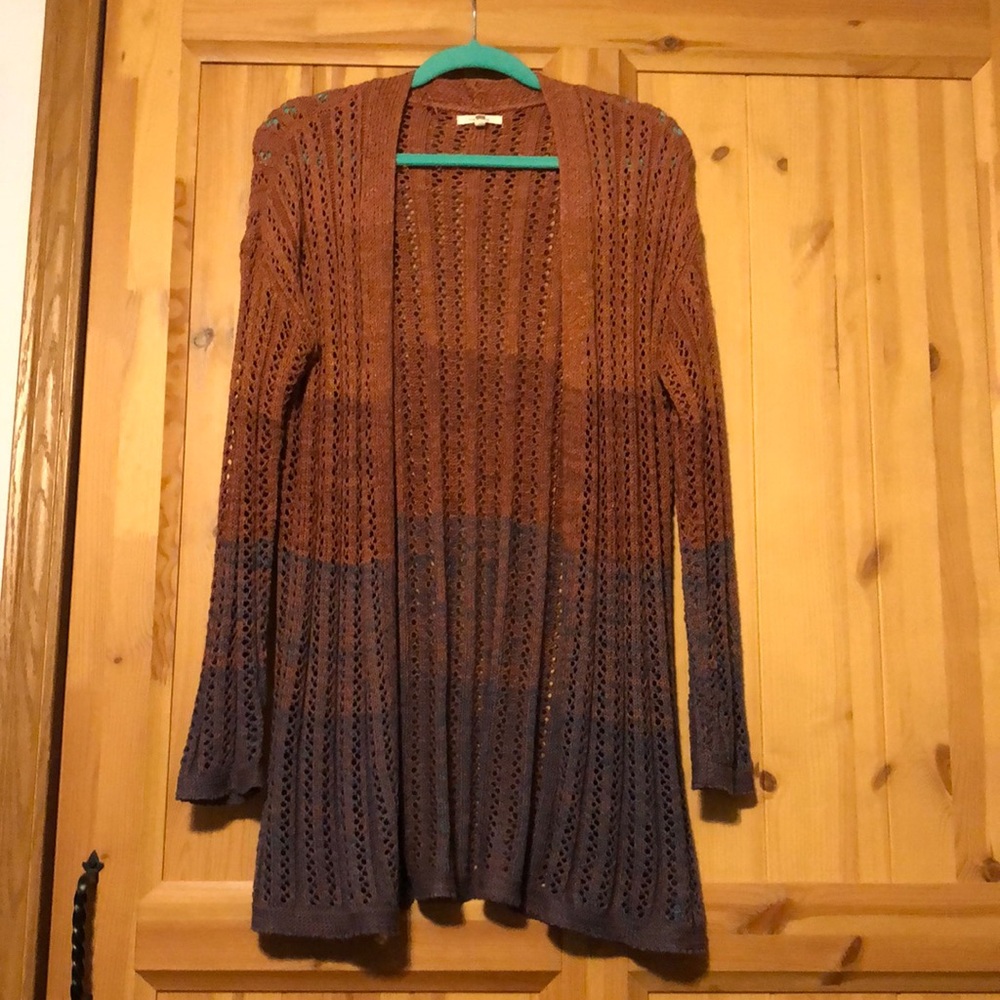 Maurice’s 5 color ombré cardigan Med like new rust color to navy beautiful!